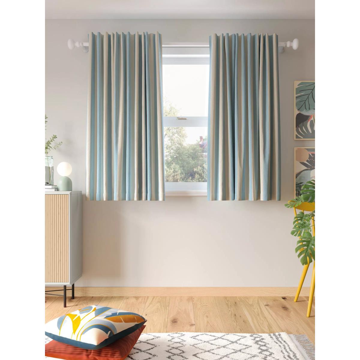 John Lewis ANYDAY Block Stripe Pair Multiway Curtains, Celeste Blue – image 5
