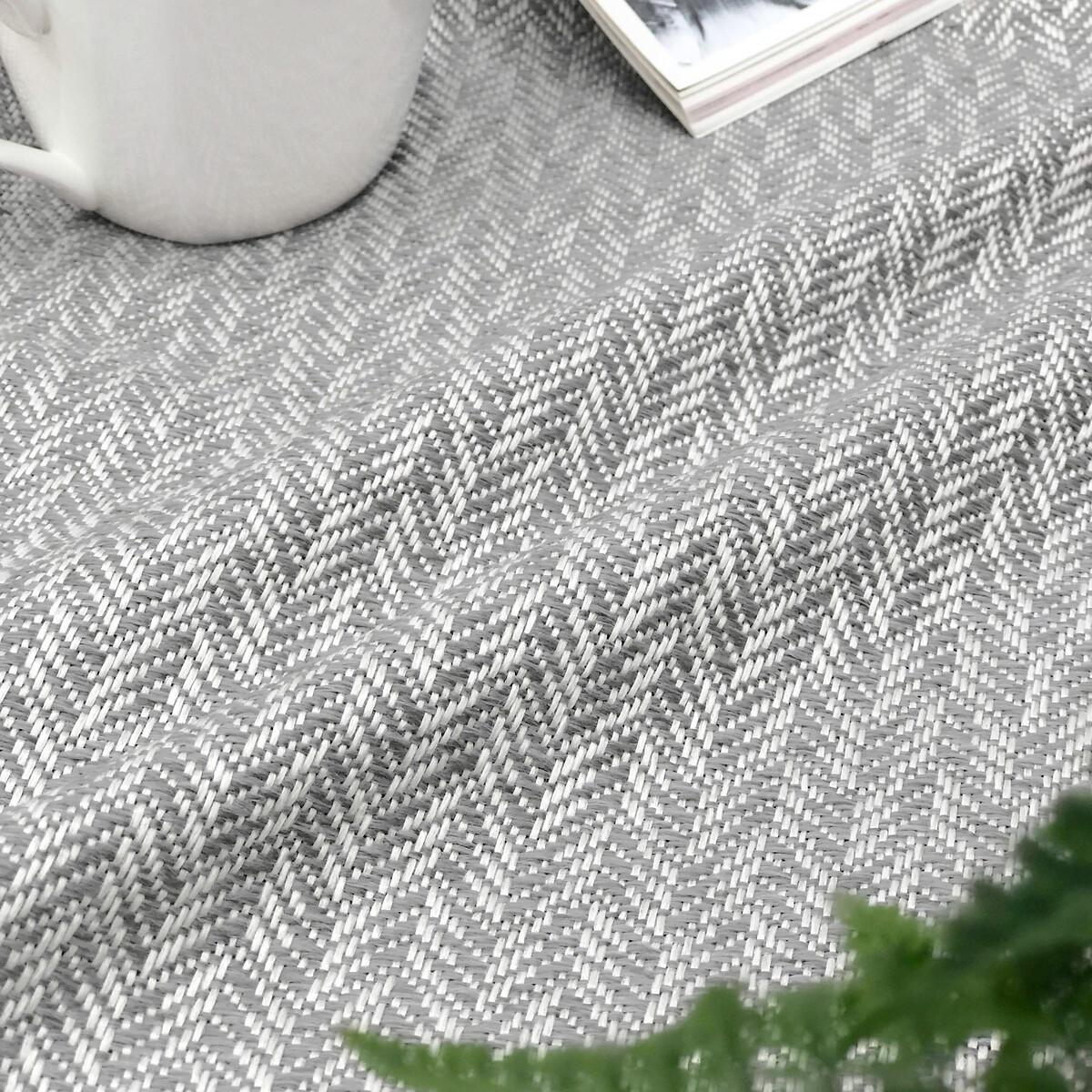 Faux Wool Woven Herringbone Blackout Lined Eyelet Curtains – image 4
