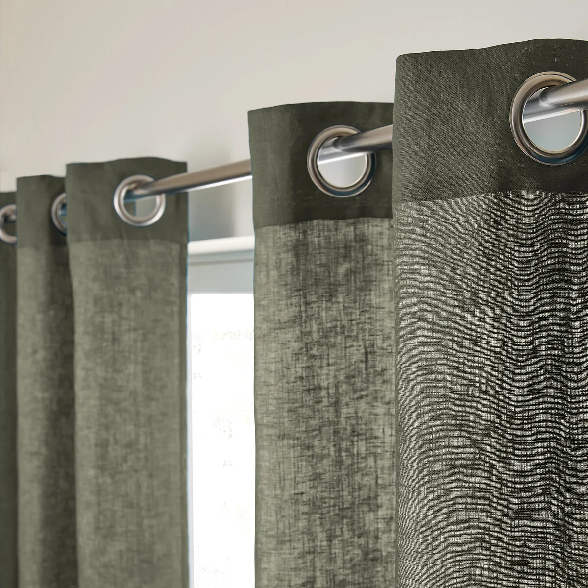 Private 100% Pre-Washed Linen Curtain with Eyelets – image 4