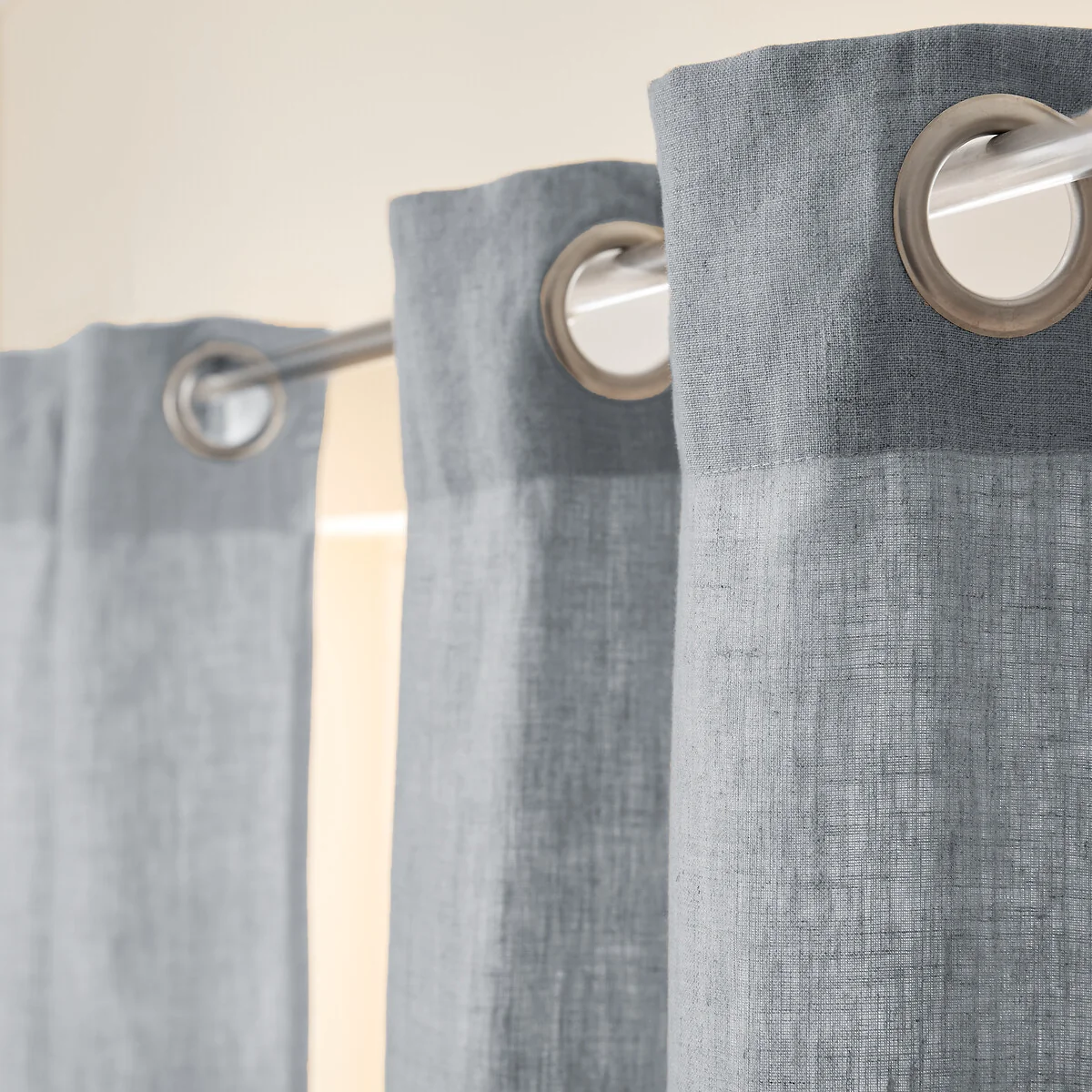 Private Lined Pre-Washed Linen Curtain with Eyelets – image 4
