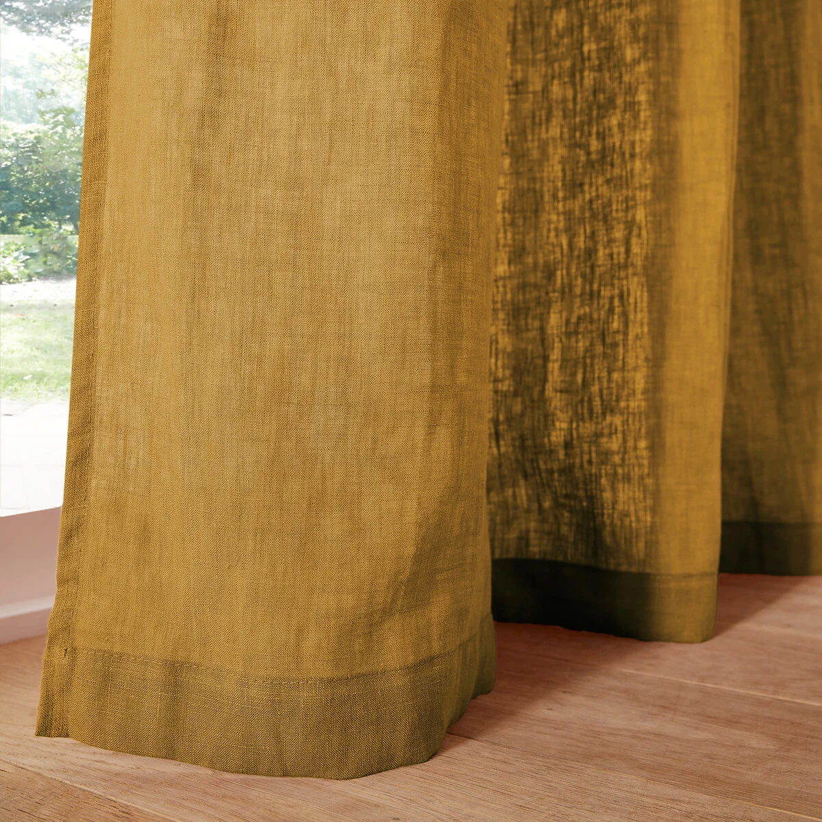Onega Washed Linen Single Curtain with Concealed Tabs – image 4