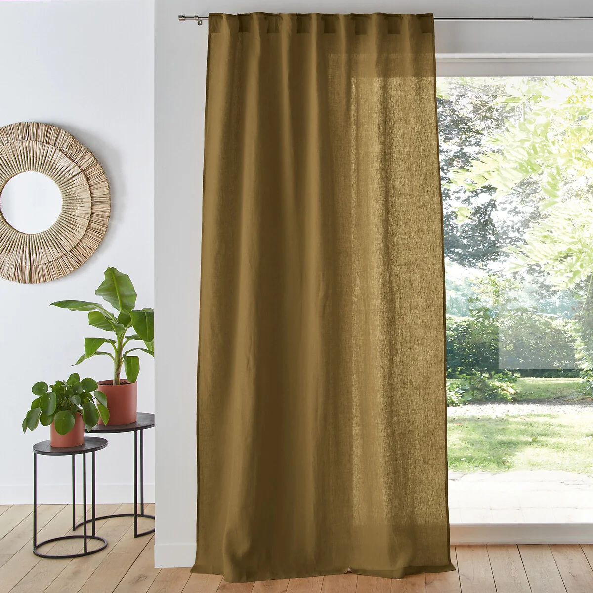 Onega Washed Linen Single Curtain with Concealed Tabs – image 1