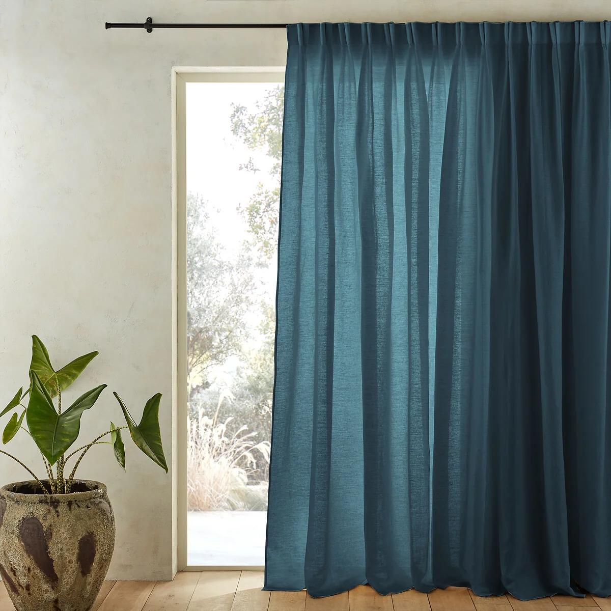 Colin Pure Linen Curtain with Flemish Pleats – image 1