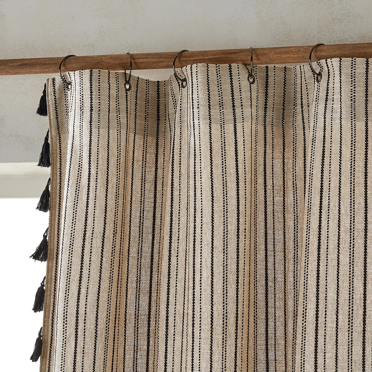 Hamaca Embroidered PomPom 100% Cotton Curtain – image 2