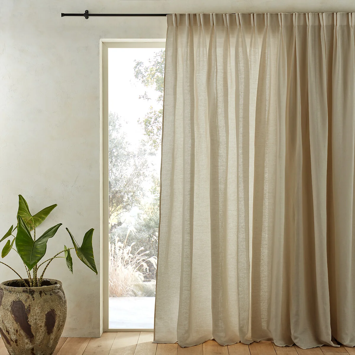 Colin Pure Linen Curtain with Flemish Pleats – image 1