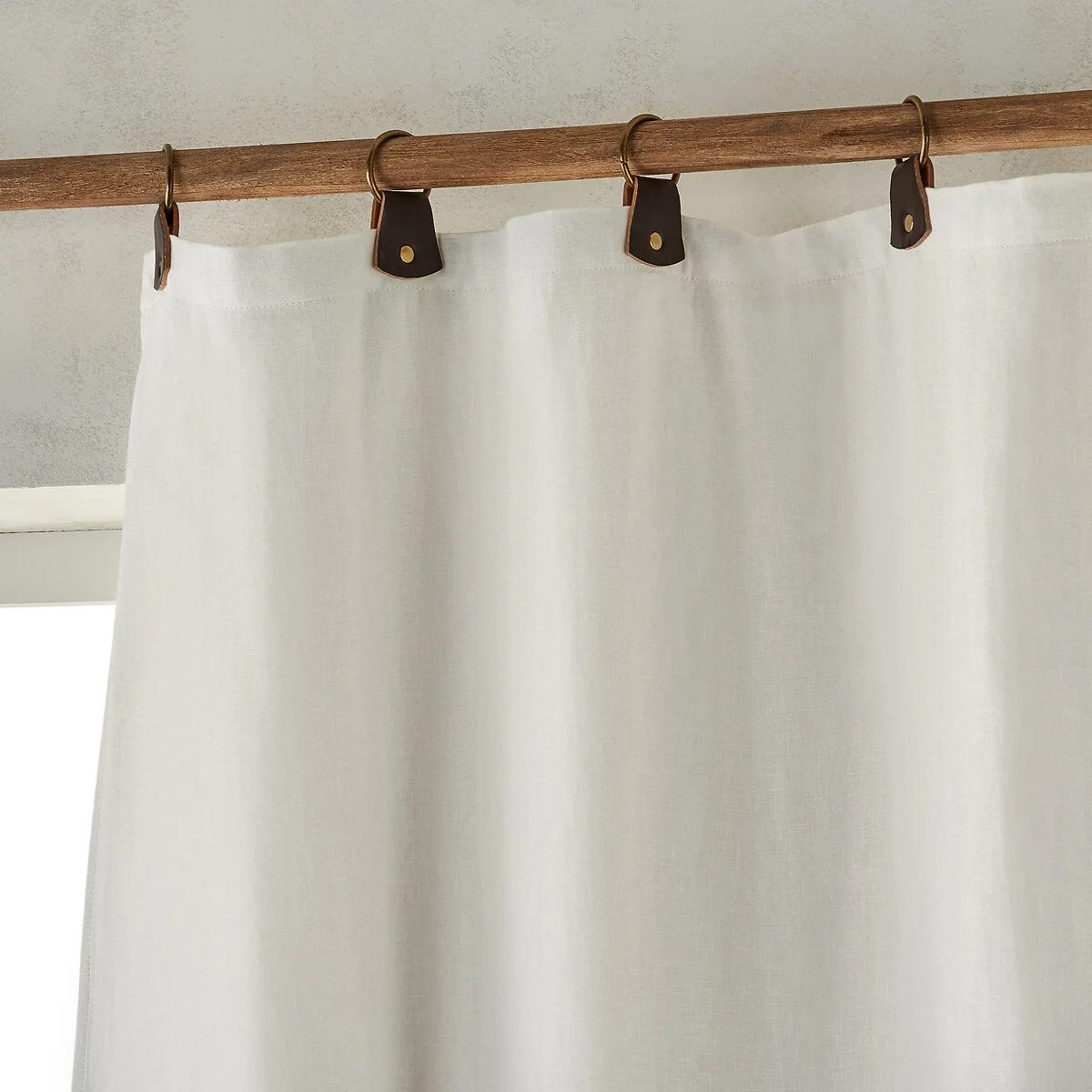 Private Blackout Washed Linen Curtain with Rings – image 2
