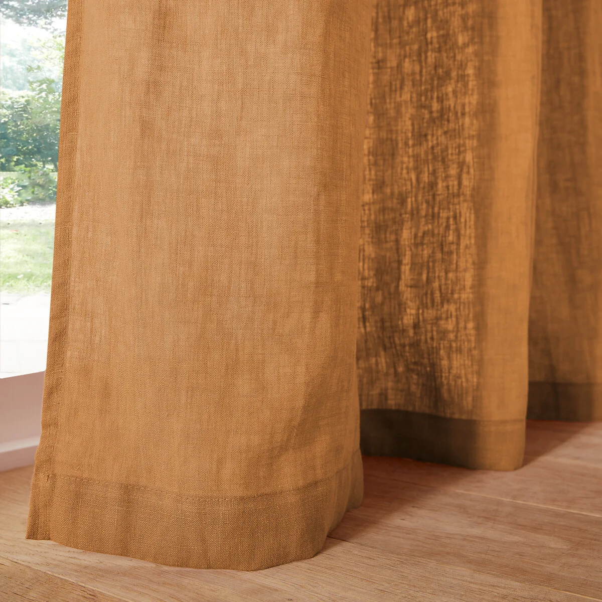 Onega Washed Linen Single Curtain with Concealed Tabs – image 4