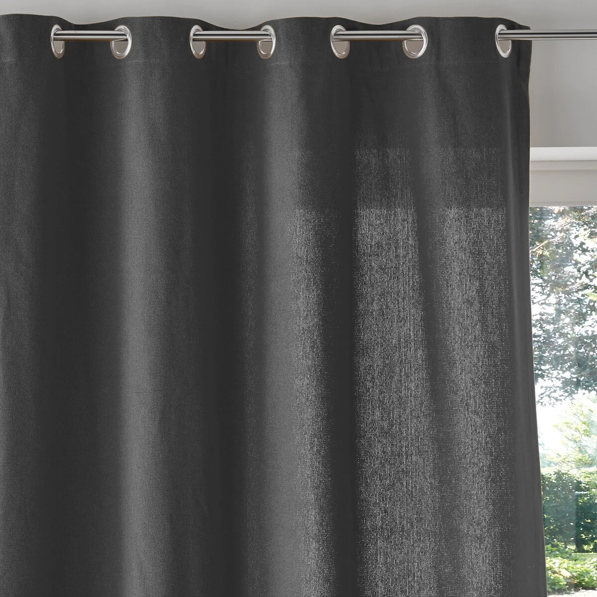 Panama Plain Single Cotton Curtain with Eyelets – image 2