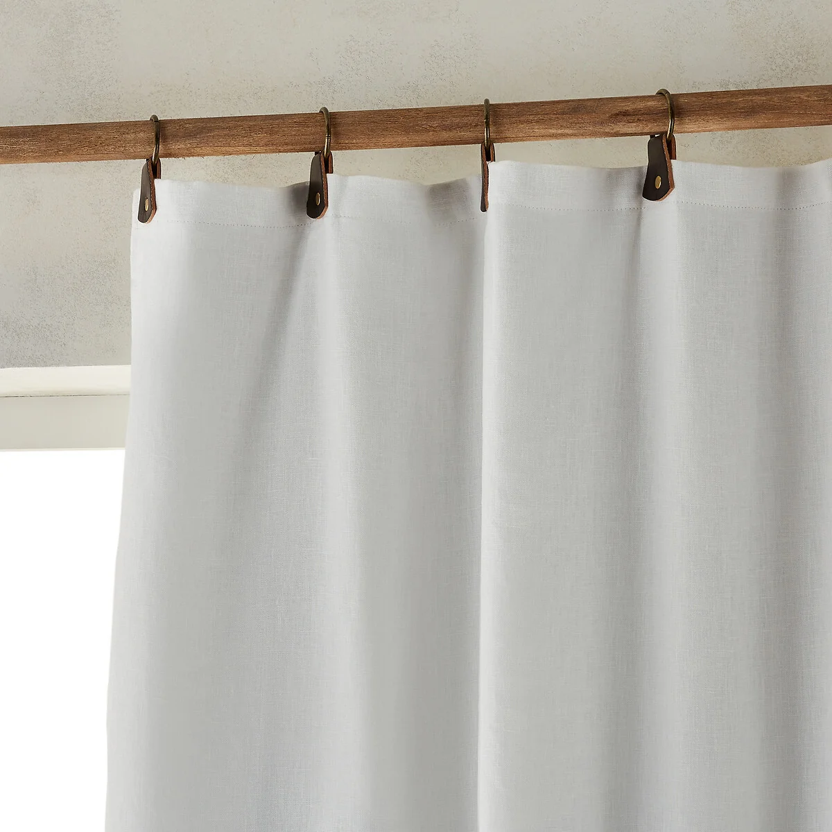 Private Blackout 100% Washed Linen Curtain with Rings – image 3