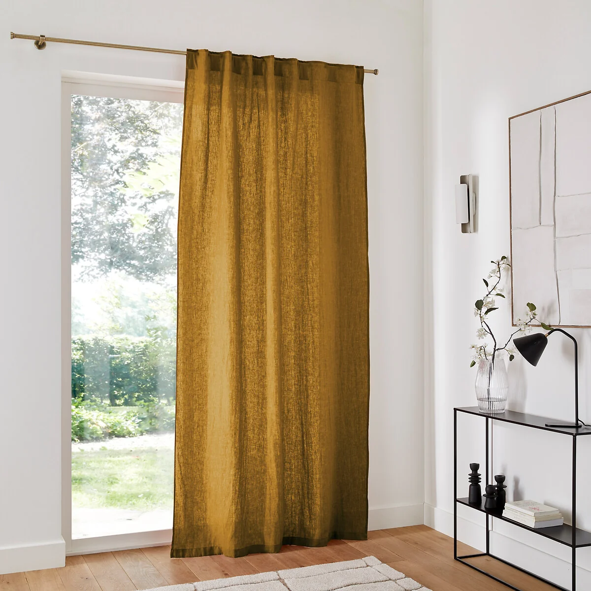 Onega Washed Linen Single Curtain with Concealed Tabs – image 3