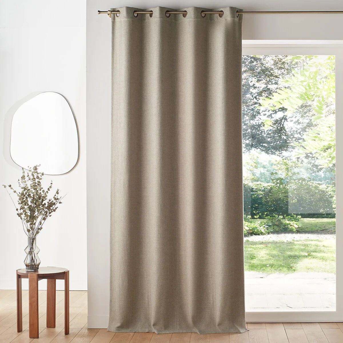 Montego Woven Effect Thermal Curtain with Eyelets – image 1
