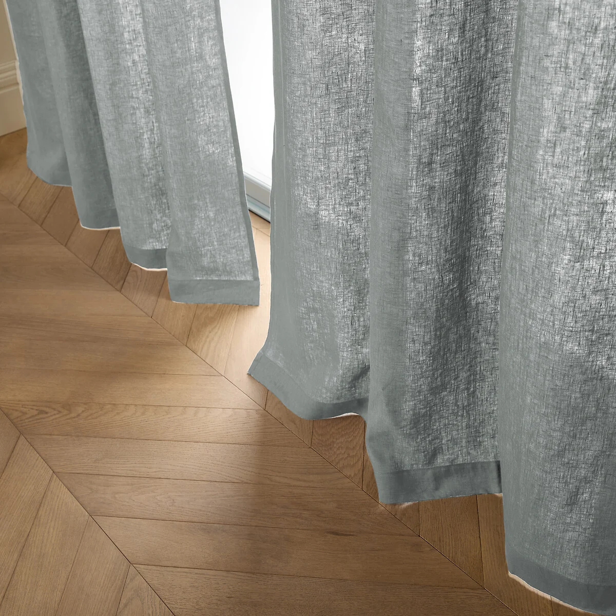 Private 100% Washed Linen Curtain with Rings – image 4