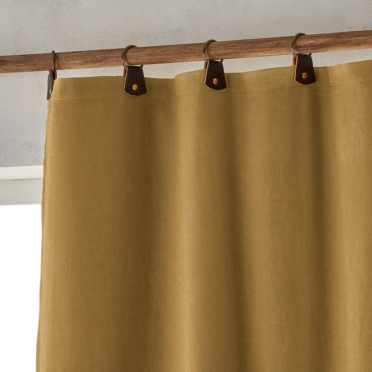 Private Blackout 100% Washed Linen Curtain with Rings – image 2