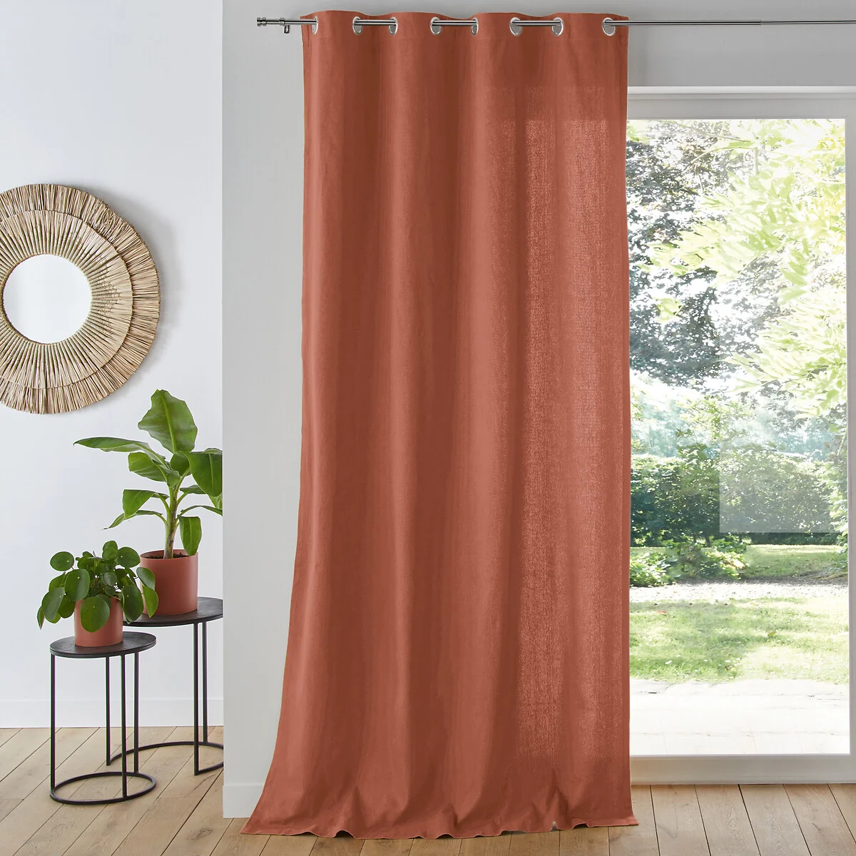 Panama Plain Single Cotton Curtain with Eyelets – image 1