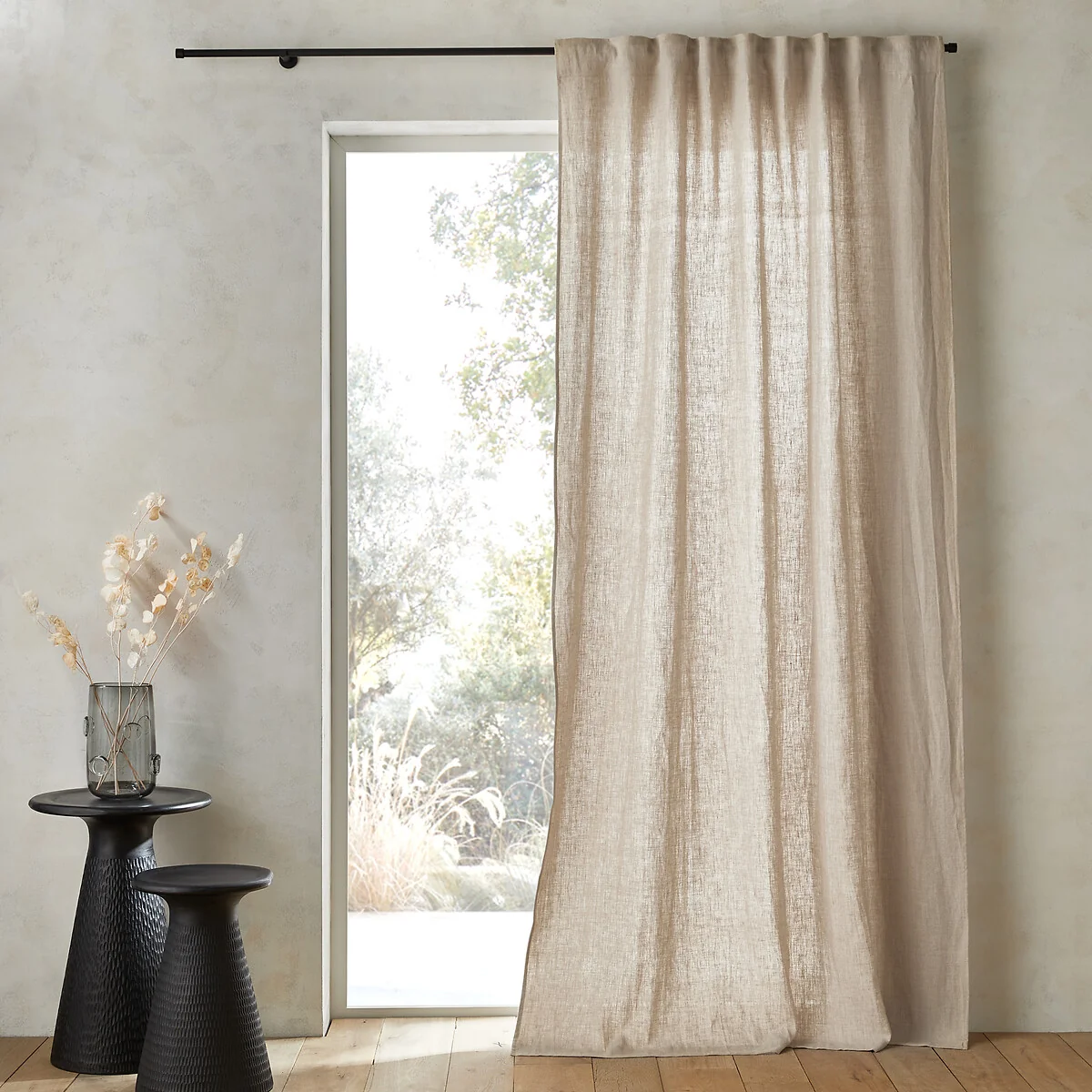 Private Ruffled Washed Linen Curtain – image 1