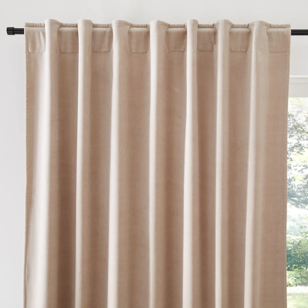 Velvet 100% Cotton Thermal Curtain with Hidden Tabs – image 2
