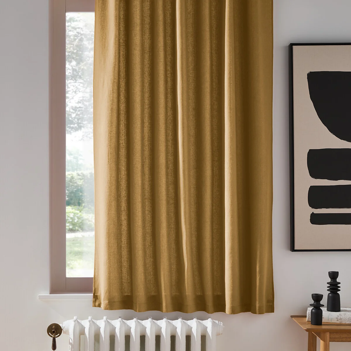 Onega Washed Linen Radiator Curtain with Hidden Fixings – image 2