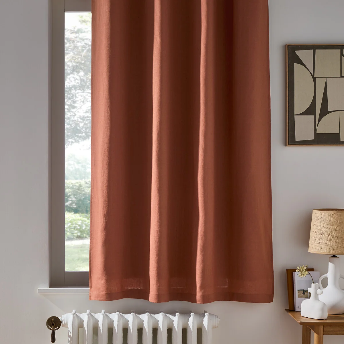 Onega 100% Washed Linen Eyelet Blackout Radiator Curtain – image 2