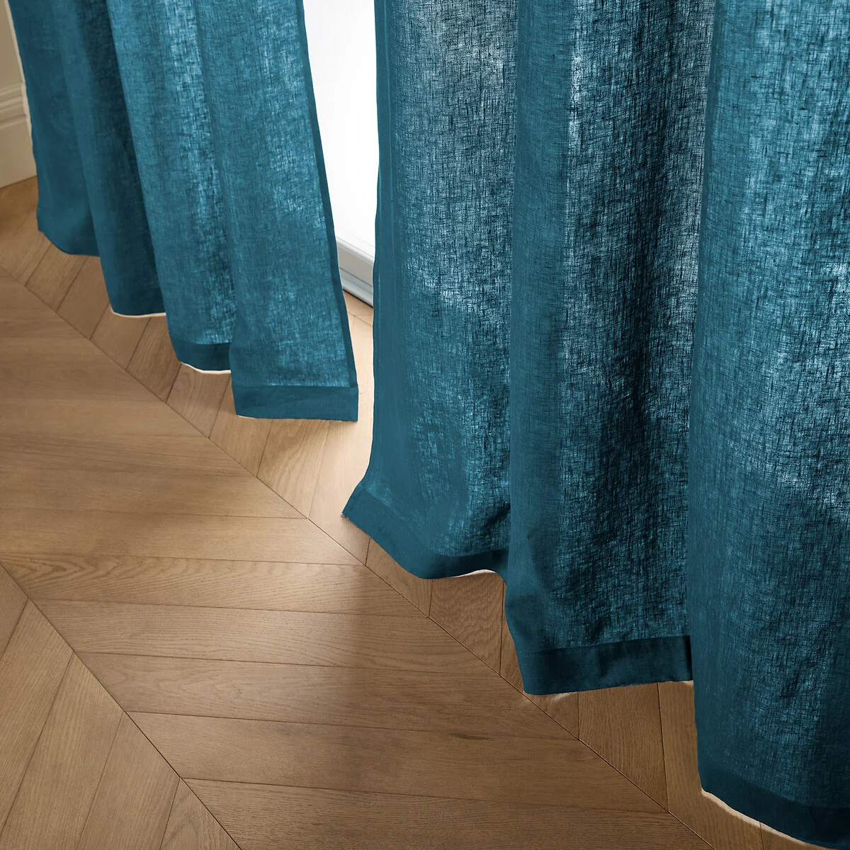 Private 100% Washed Linen Curtain with Rings – image 4