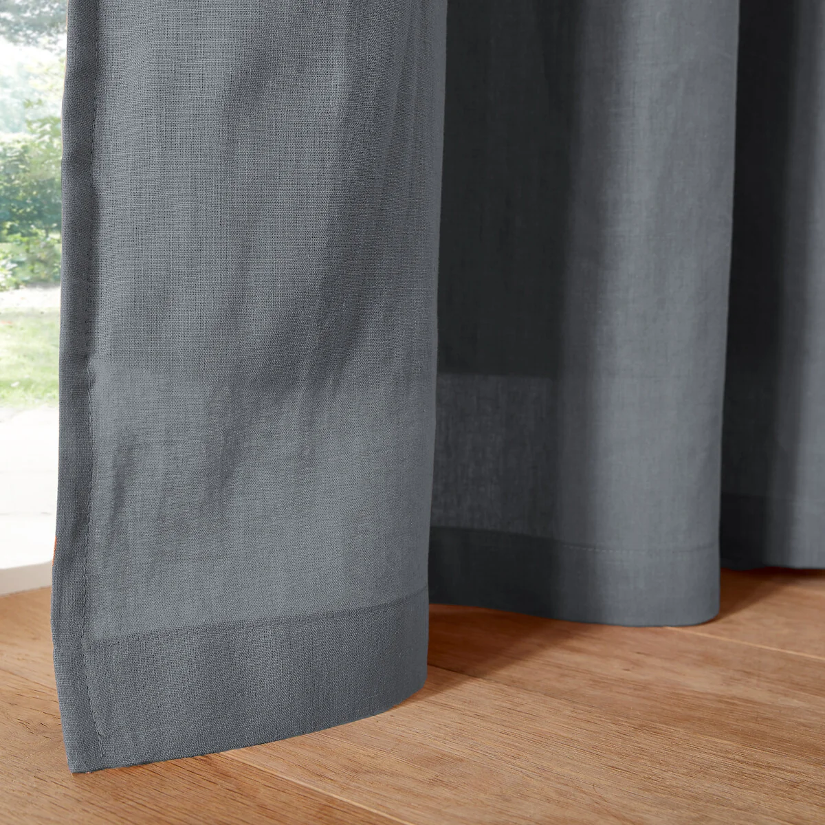 Onega Washed Linen Single Lined Blackout Curtain with Eyelets – image 4