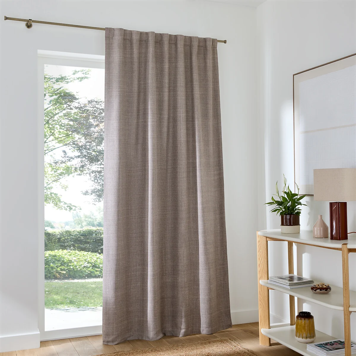 Montego Woven Effect Hidden Tab Top Blackout Curtain – image 2