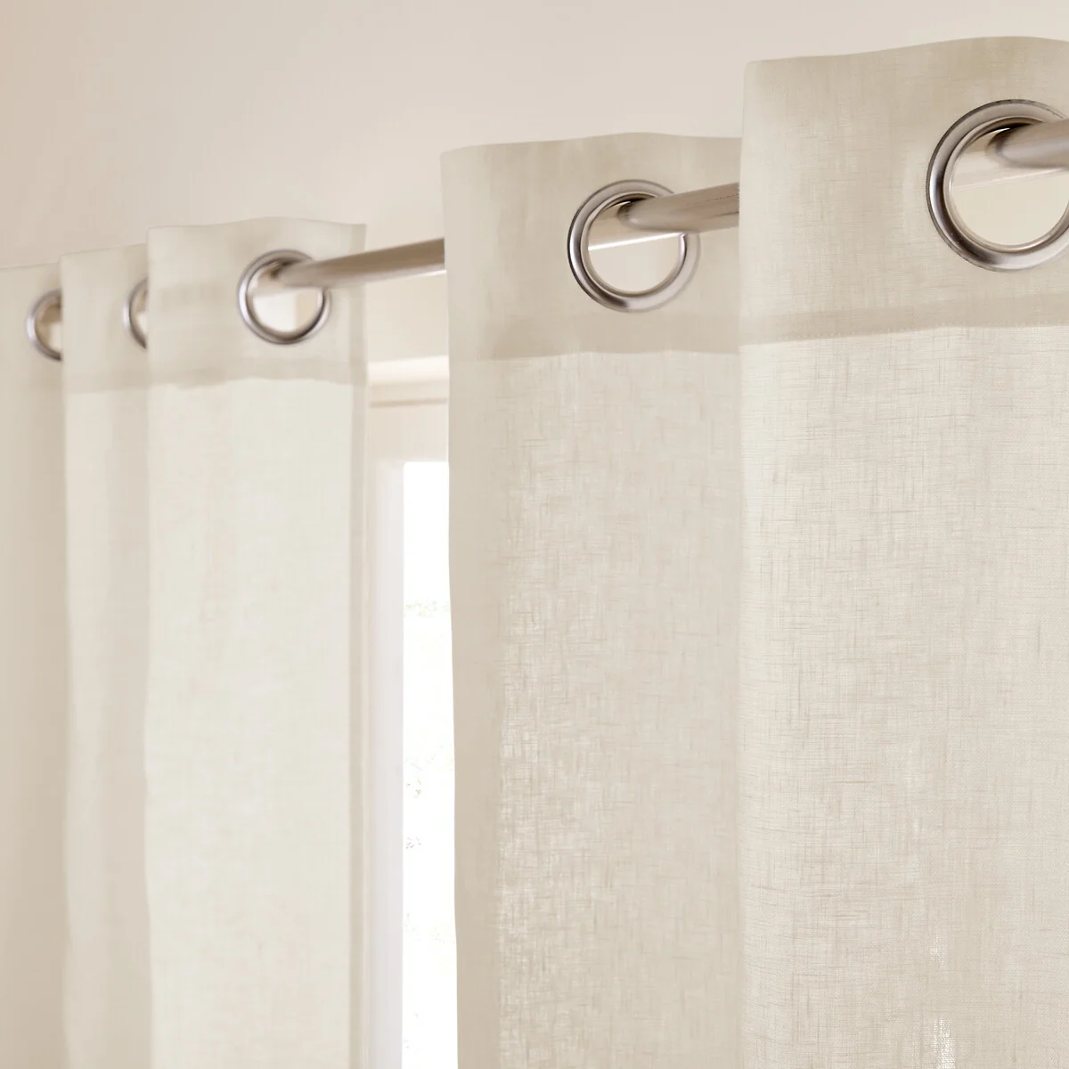 Private Pre-Washed Single Linen Curtain with Eyelets – image 4