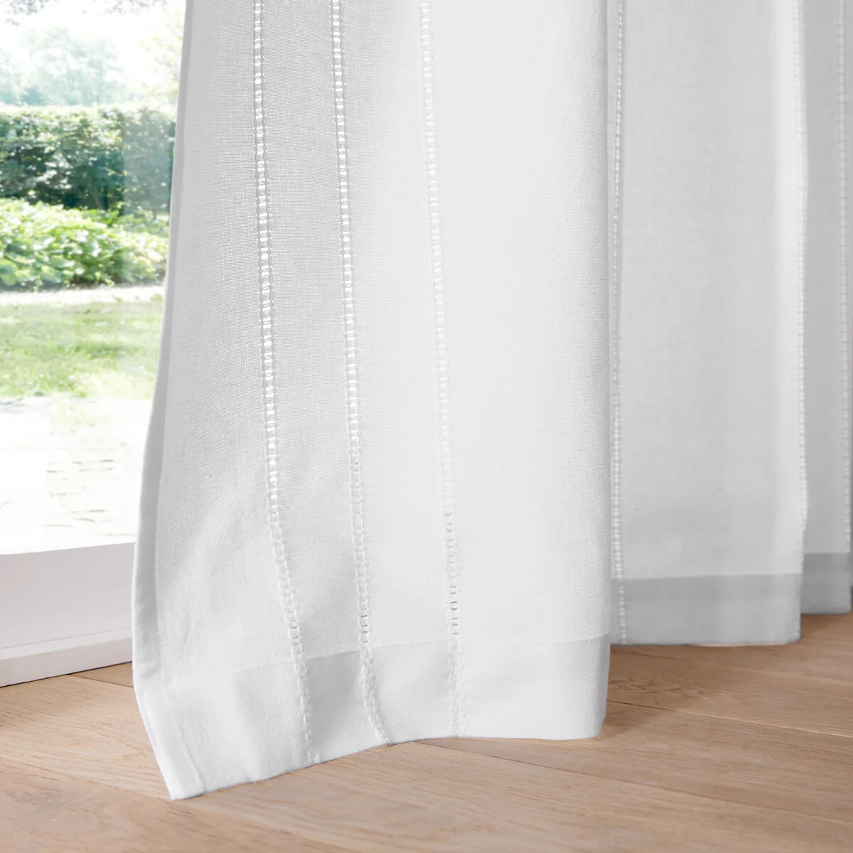 Lino Plain Cotton Openwork Curtain with Concealed Tabs – image 4