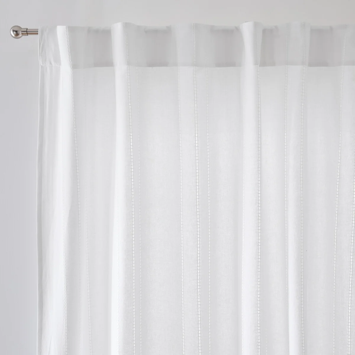Lino Plain Cotton Openwork Curtain with Concealed Tabs – image 1