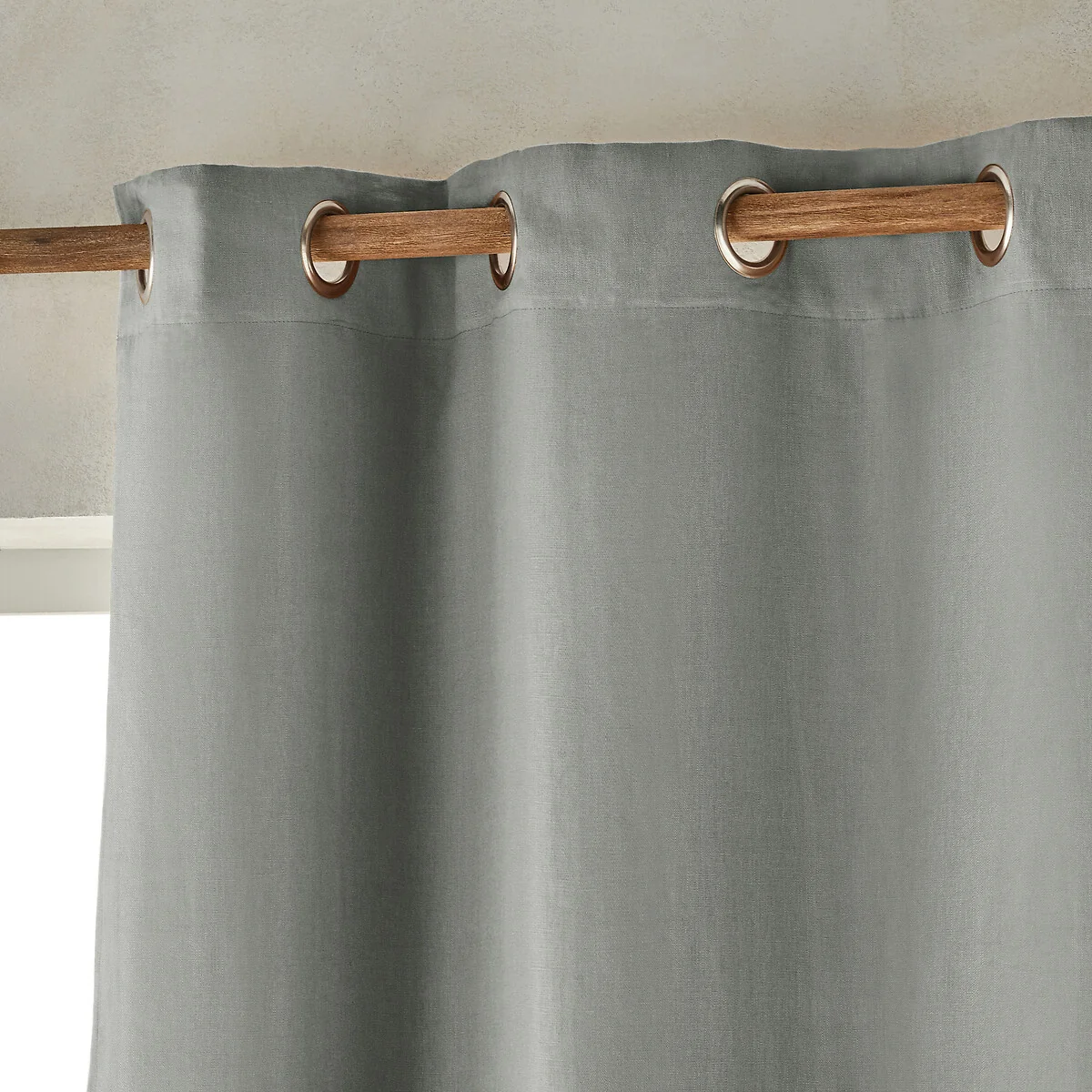 Private Single Lined Blackout Curtain in Washed Linen with Eyelets – image 3