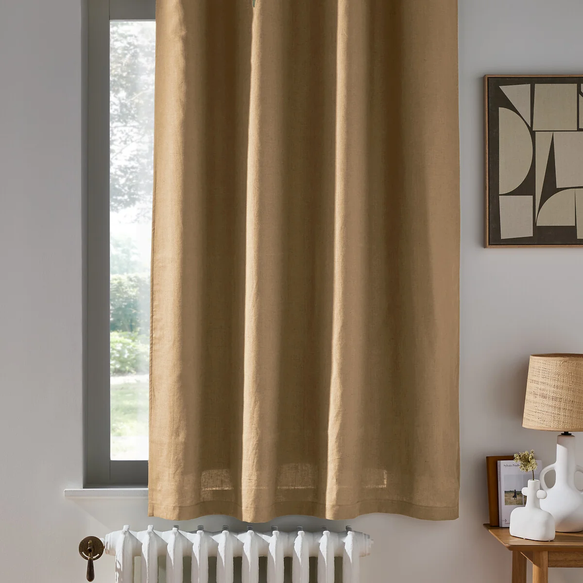 Onega 100% Washed Linen Eyelet Blackout Radiator Curtain – image 2