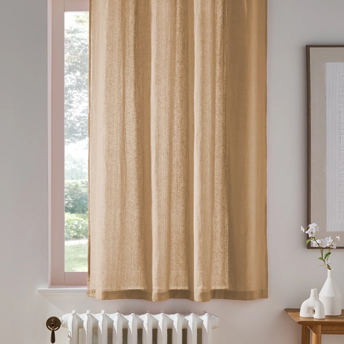 Onega 100% Washed Linen Radiator Curtain with Eyelets – image 2