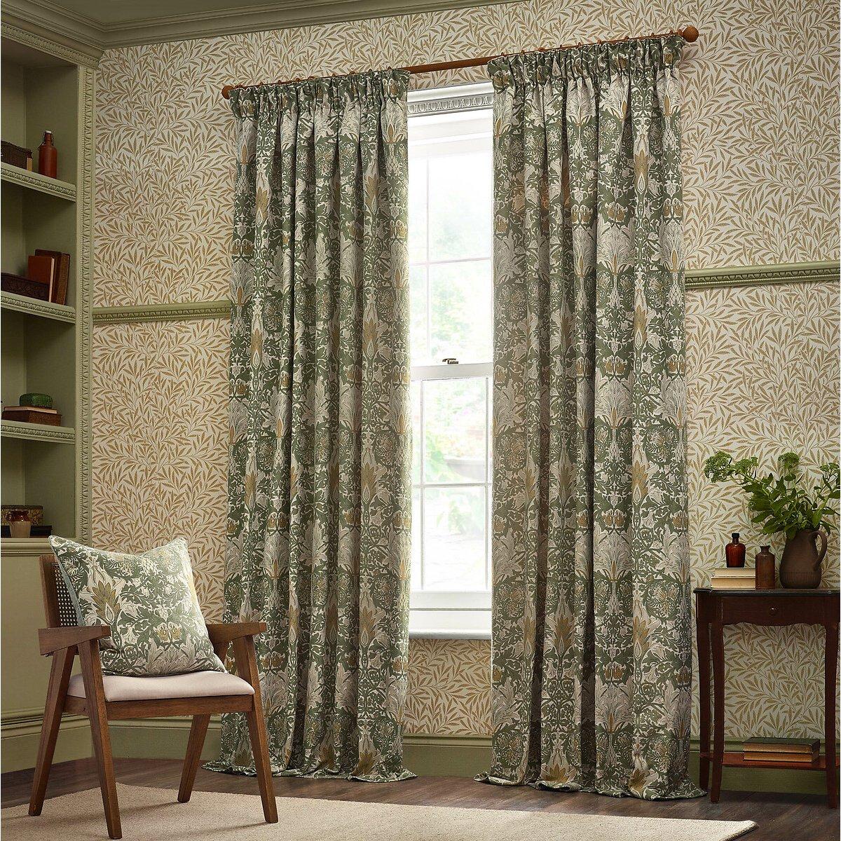 Snakeshead Jacquard Chenille Pencil Pleat Curtains – image 1