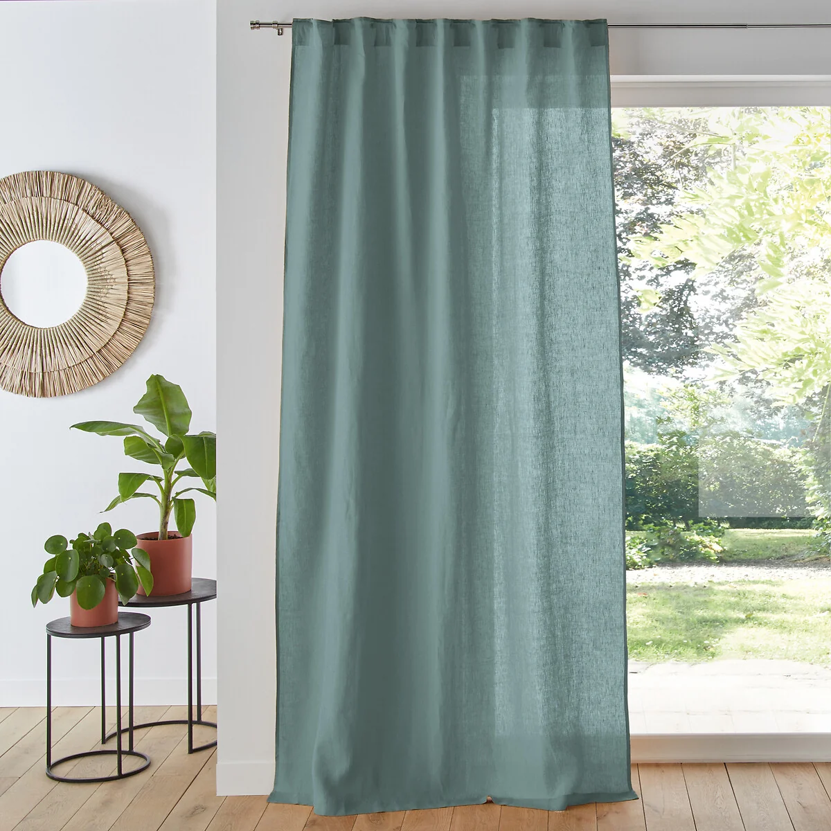 Onega Washed Linen Single Curtain with Concealed Tabs – image 1