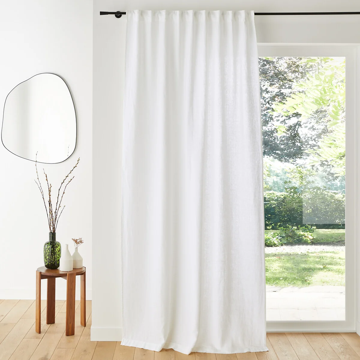 Elba Linen Curtain with Gathered Braid Finish – image 1