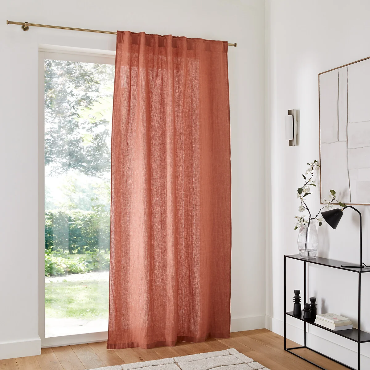 Onega Washed Linen Single Curtain with Concealed Tabs – image 3
