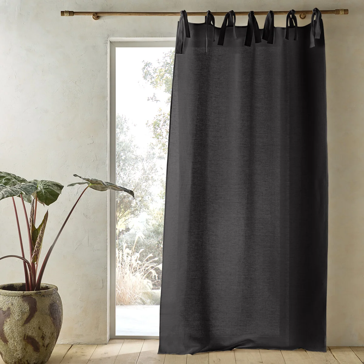 Colin Pure Linen Curtain with Knots – image 1