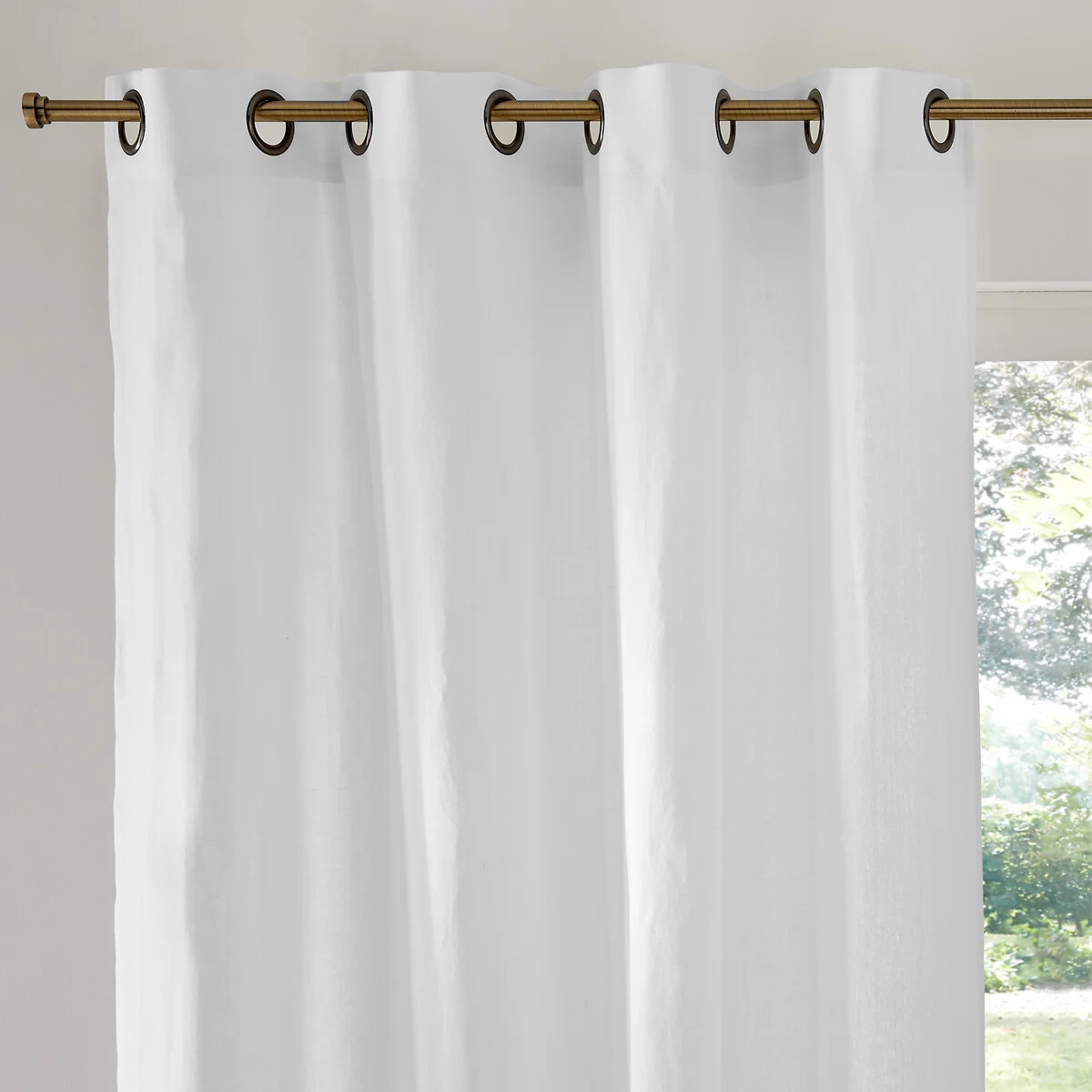 Onega Washed Linen Single Curtain with Eyelets – image 2