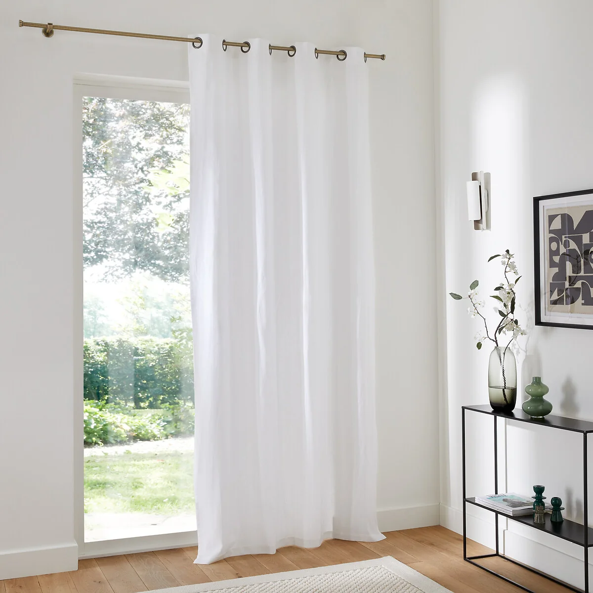 Onega Washed Linen Single Curtain with Eyelets – image 3