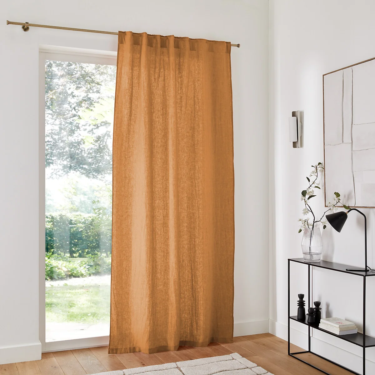 Onega Washed Linen Single Curtain with Concealed Tabs – image 3