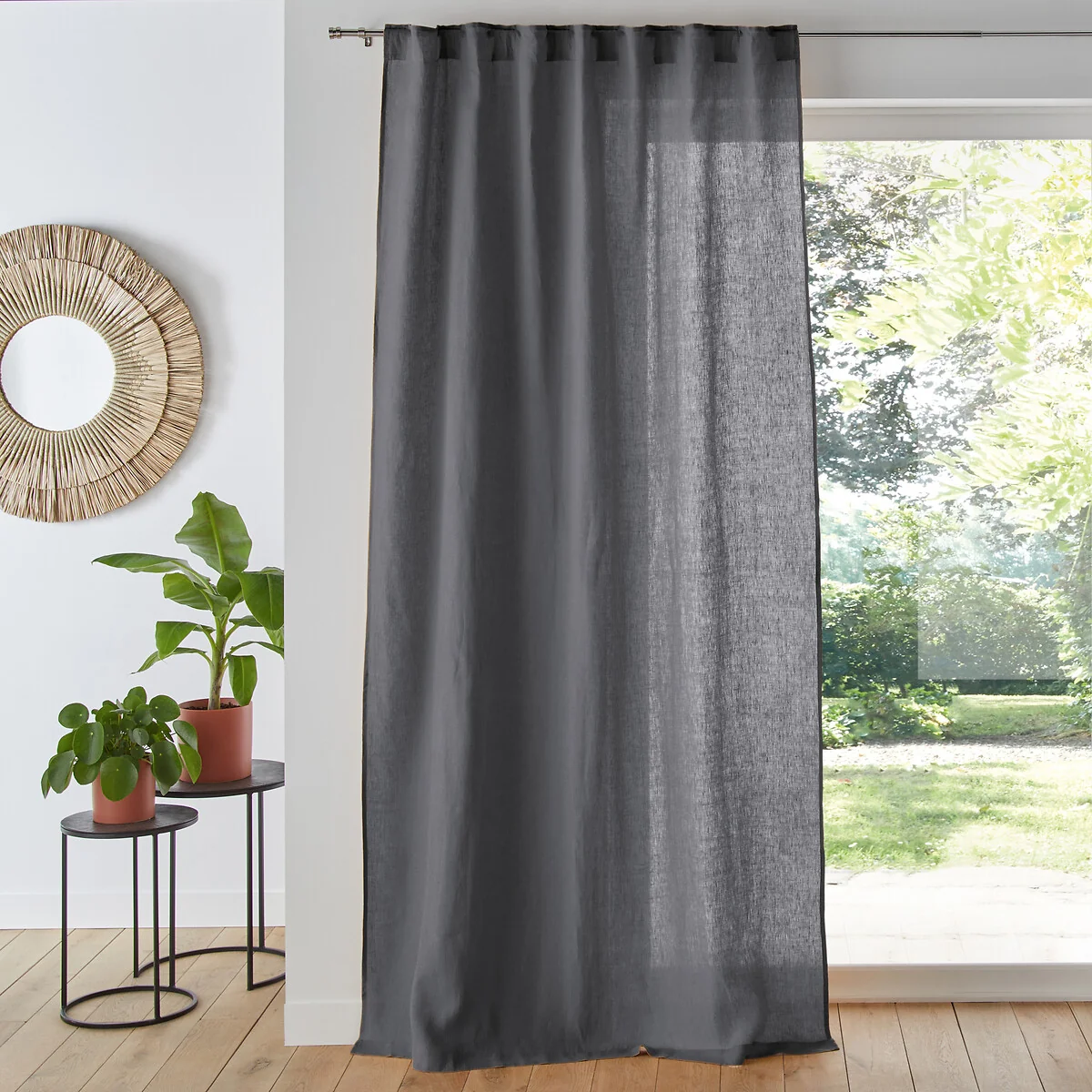 Onega Washed Linen Single Curtain with Concealed Tabs – image 1