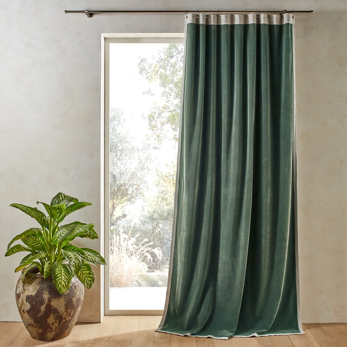 Venita Cotton Velvet & Linen Curtain – image 1