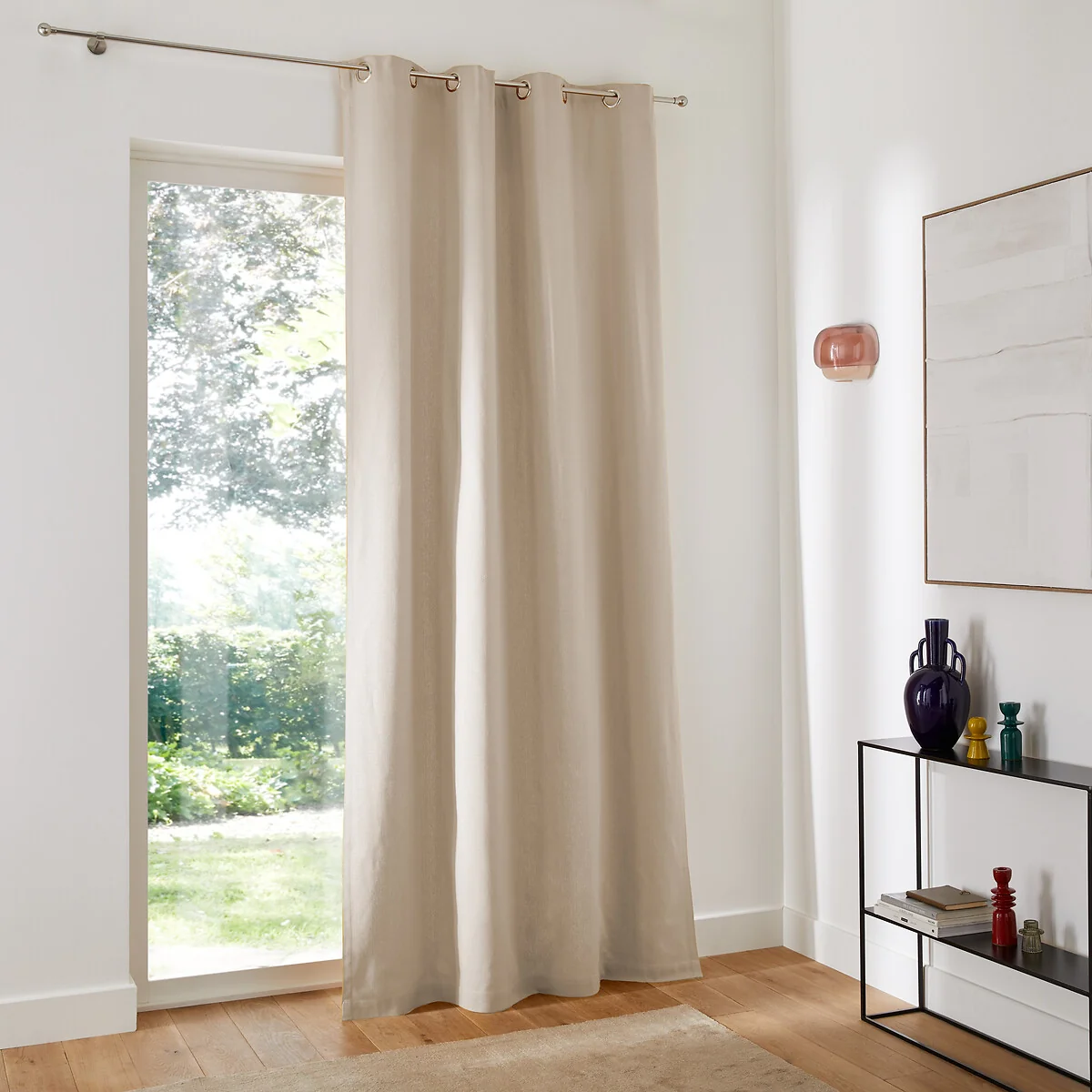 Panama Plain Single Cotton Curtain with Eyelets – image 3