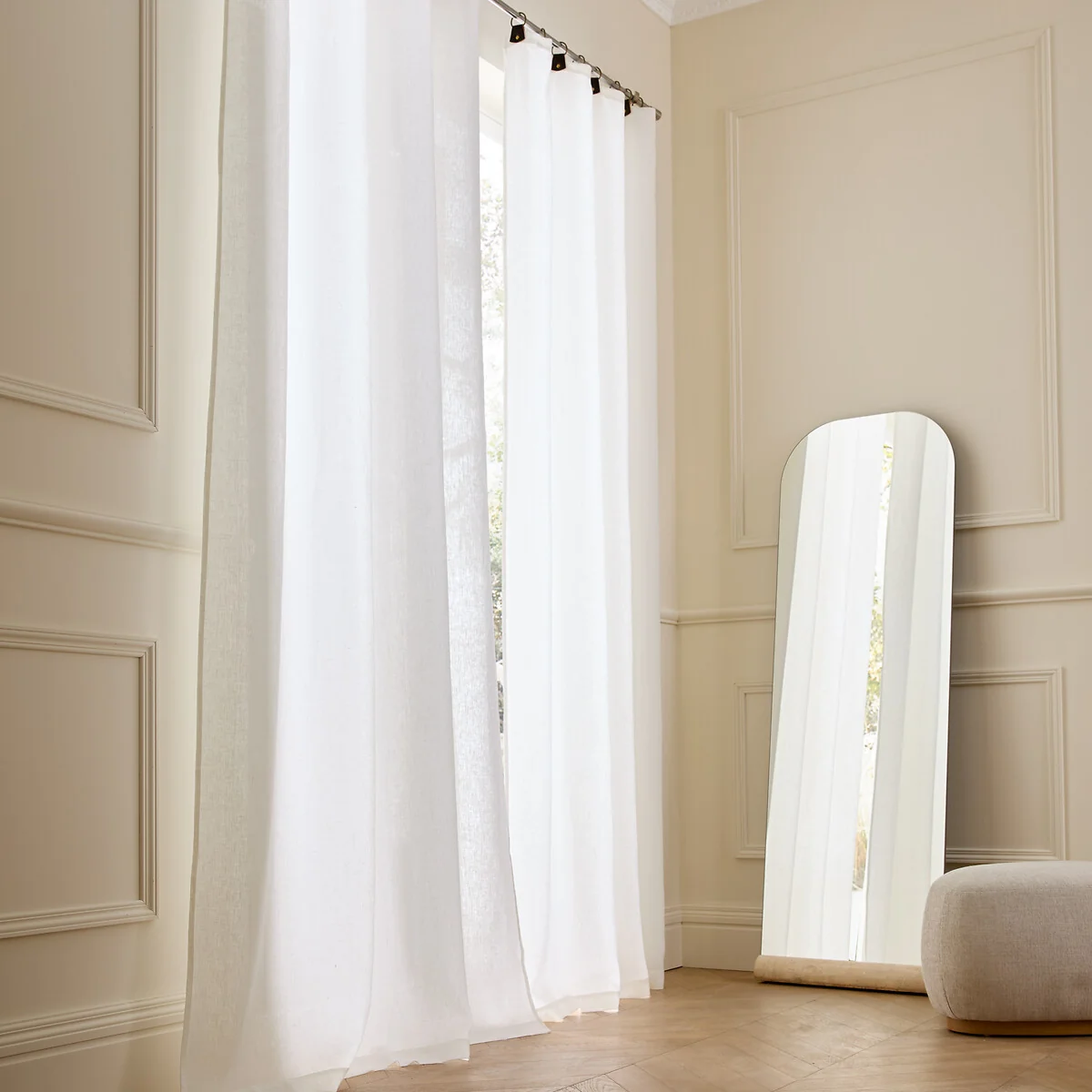 Private 100% Washed Linen Curtain with Loops – image 2