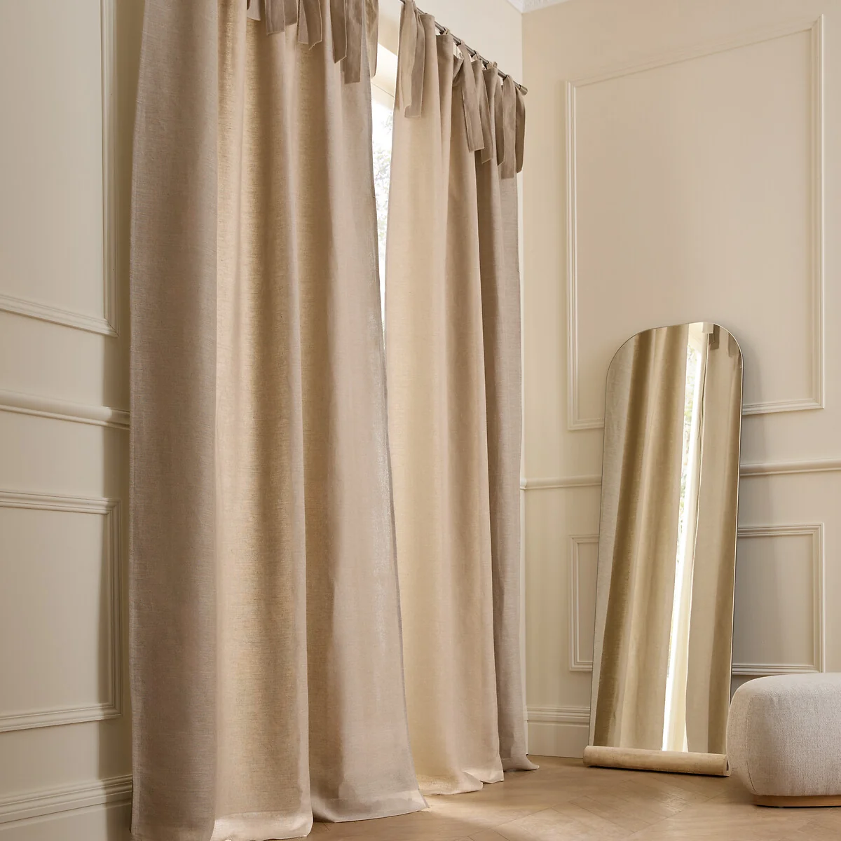 Colin Linen Lined Curtain with Ties – image 2