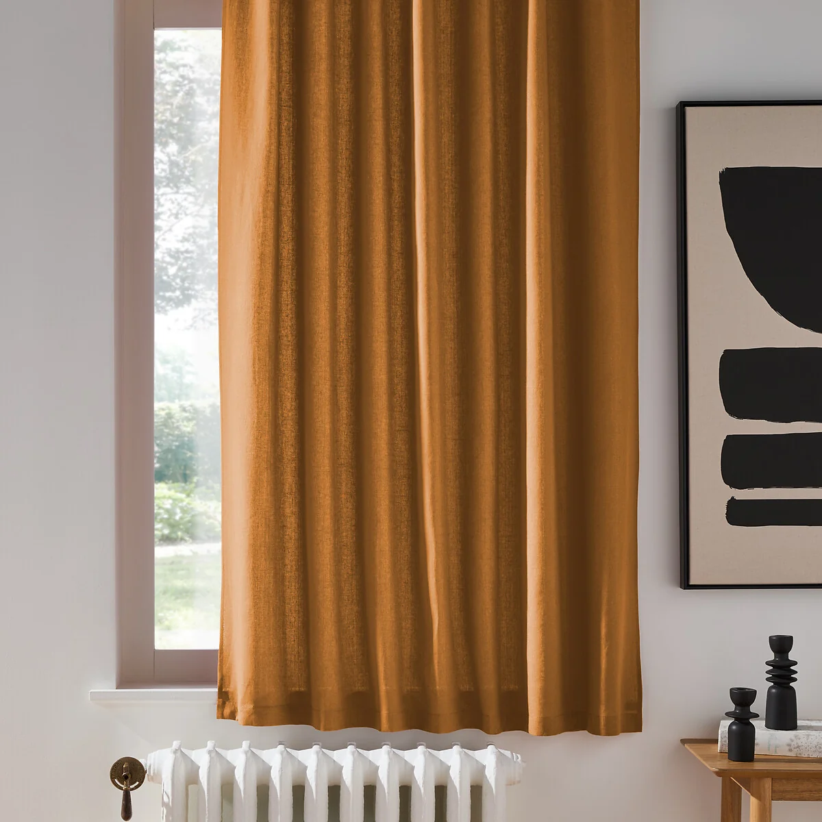 Onega Washed Linen Radiator Curtain with Hidden Fixings – image 2
