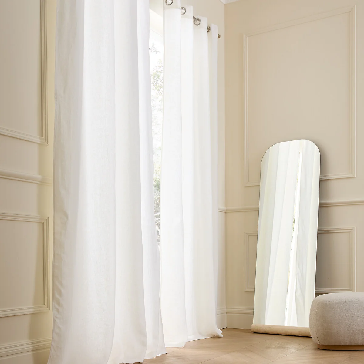 Private Single Lined Pre-Washed Linen Curtain with Eyelets – image 2