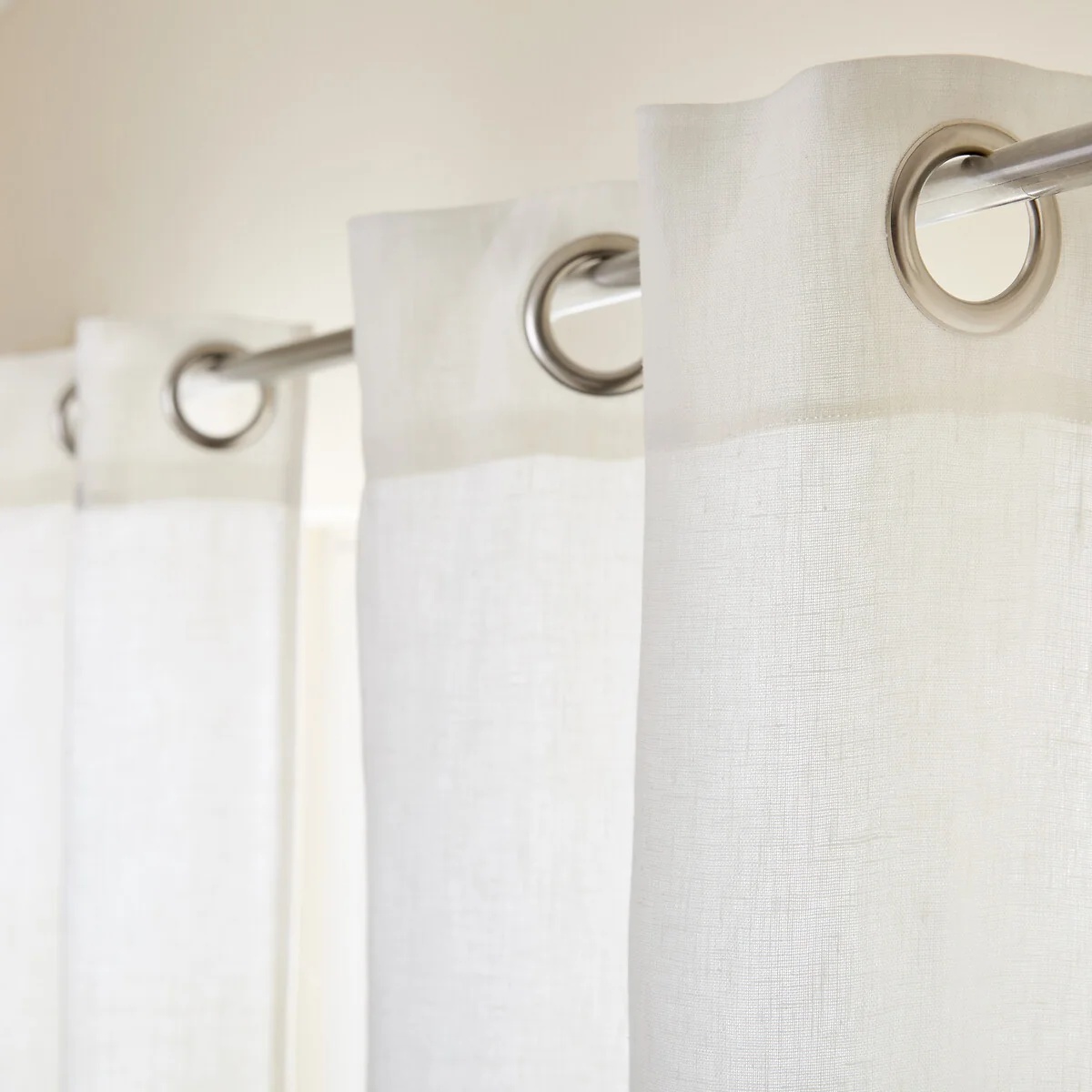 Private Single Lined Pre-Washed Linen Curtain with Eyelets – image 5
