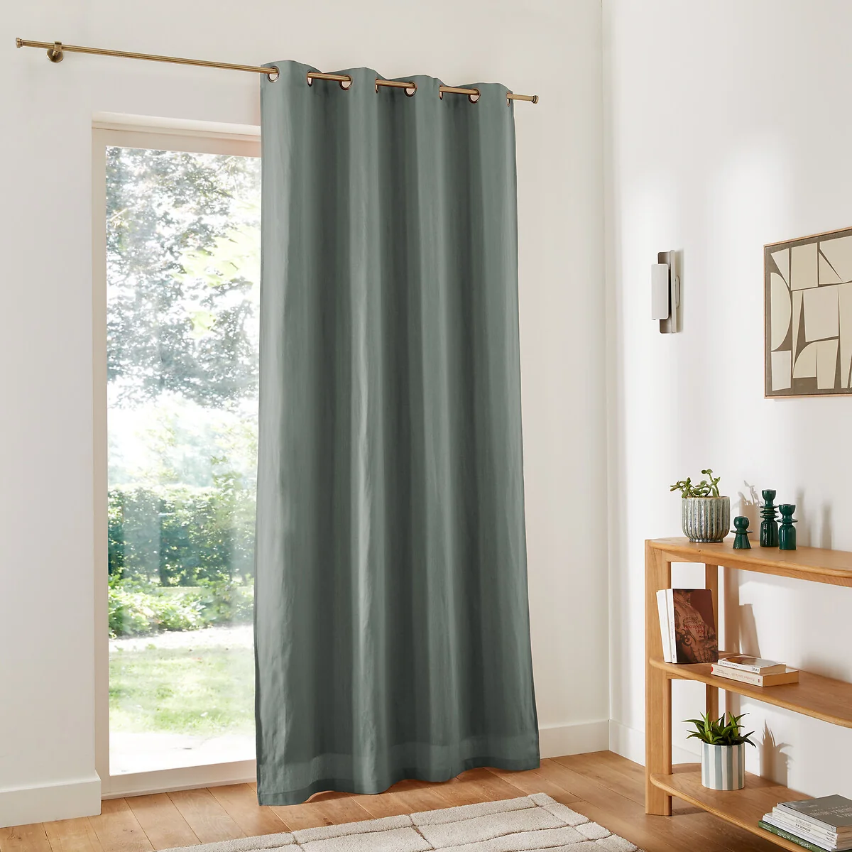 Onega 100% Washed Linen Blackout Curtain with Eyelets – image 3
