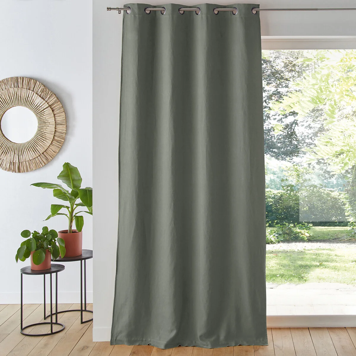 Onega 100% Washed Linen Blackout Curtain with Eyelets – image 1