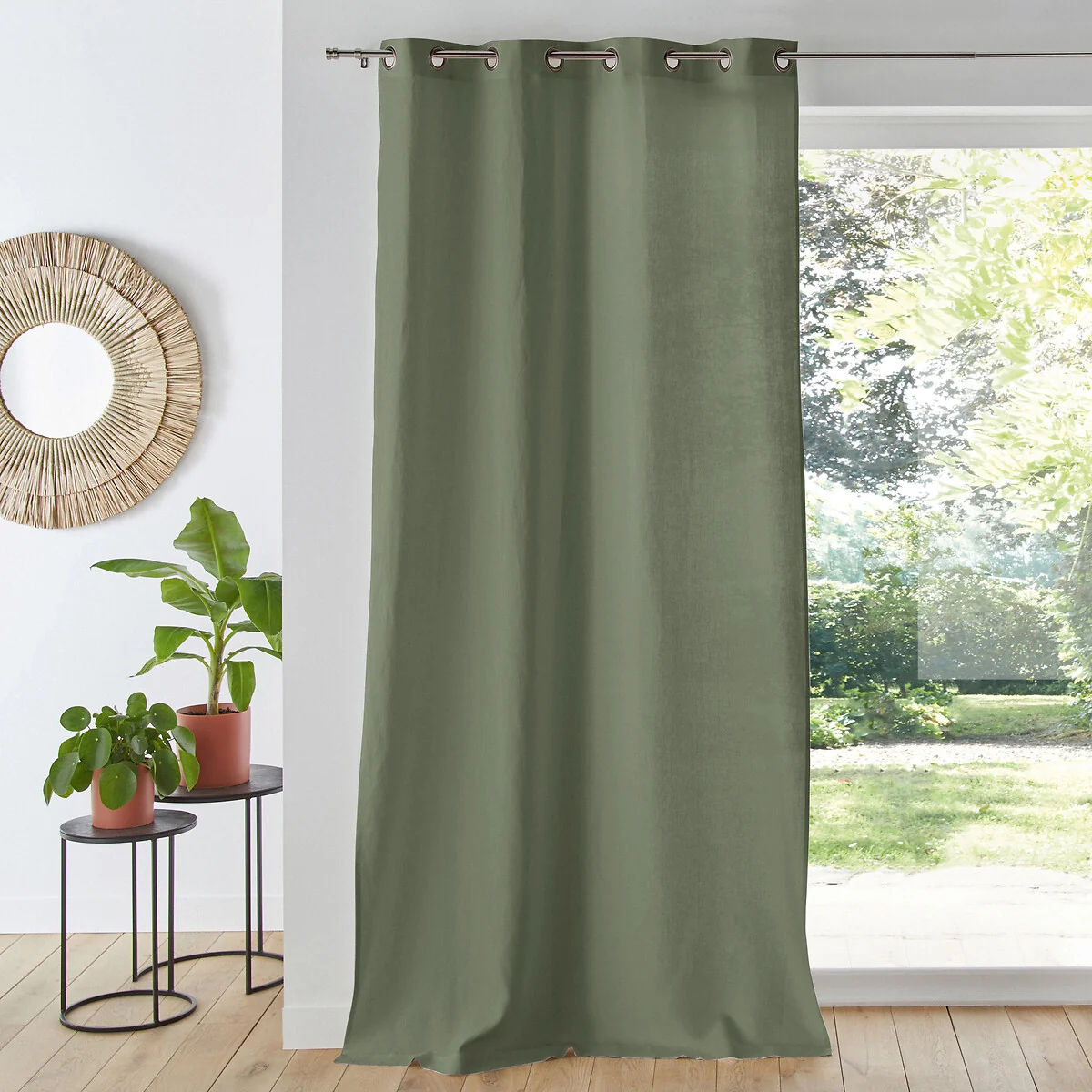Onega Washed Linen Single Curtain with Eyelets – image 1